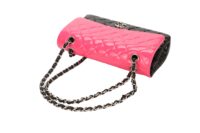 Chanel Classic Flap Patent Bi-Colour Pink and Black Silver Hardware6