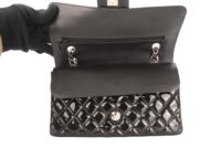 Chanel Classic Flap Patent Bi-Colour Pink and Black Silver Hardware8