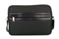 Saint Laurent Small Camp Crossbody bag, Green:Black, Nylon and leather, Silver Hardware12
