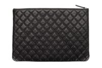 41. Chanel Timeless Classique Leather Clutch, Lambskin black leather, Silver hardware 4