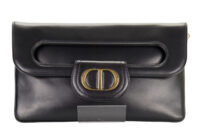 51. Dior Double Calf Leather Medium handbag, Black, GHW1