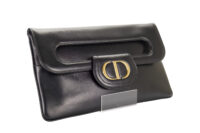 51. Dior Double Calf Leather Medium handbag, Black, GHW2