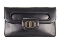 51. Dior Double Calf Leather Medium handbag, Black, GHW3