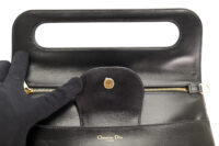 51. Dior Double Calf Leather Medium handbag, Black, GHW8