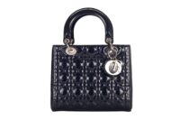 55. Dior Lady Dior, Medium, Navy Patent, Silver Hardware1