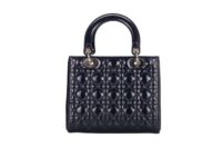 55. Dior Lady Dior, Medium, Navy Patent, Silver Hardware4