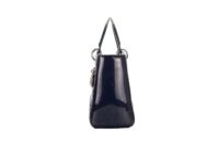 55. Dior Lady Dior, Medium, Navy Patent, Silver Hardware5