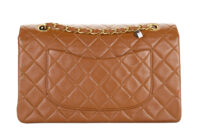 56. Chanel Vintage Classic Flap, Medium, Light Brown, Lambskin, Gold Hardware 3