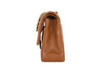56. Chanel Vintage Classic Flap, Medium, Light Brown, Lambskin, Gold Hardware 4
