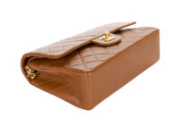 56. Chanel Vintage Classic Flap, Medium, Light Brown, Lambskin, Gold Hardware 6