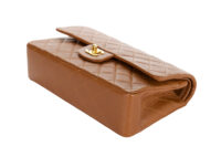 56. Chanel Vintage Classic Flap, Medium, Light Brown, Lambskin, Gold Hardware 7