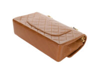 56. Chanel Vintage Classic Flap, Medium, Light Brown, Lambskin, Gold Hardware 8