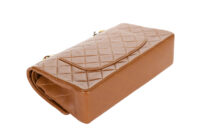 56. Chanel Vintage Classic Flap, Medium, Light Brown, Lambskin, Gold Hardware 9