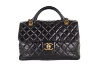 61. Chanel Vintage Coco Handle, Black Calfskin, Gold Hardware 1