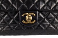 61. Chanel Vintage Coco Handle, Black Calfskin, Gold Hardware 11