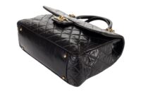 61. Chanel Vintage Coco Handle, Black Calfskin, Gold Hardware 8