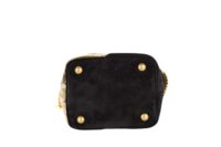 62. YSL Emmanuelle Black Suede:Gold Python Bucket Bag, Gold Hardware 6