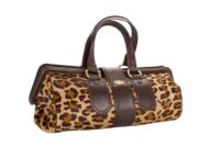 65. Celine Vintage Large Ella Leopard Pony Hair Handbag, Brown, Gold hardware2