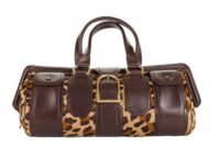 65. Celine Vintage Large Ella Leopard Pony Hair Handbag, Brown, Gold hardware4