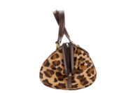 65. Celine Vintage Large Ella Leopard Pony Hair Handbag, Brown, Gold hardware5