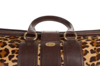 65. Celine Vintage Large Ella Leopard Pony Hair Handbag, Brown, Gold hardware6