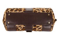 65. Celine Vintage Large Ella Leopard Pony Hair Handbag, Brown, Gold hardware7