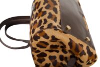 65. Celine Vintage Large Ella Leopard Pony Hair Handbag, Brown, Gold hardware9