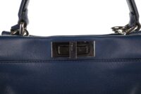 67. Fendi Peekaboo leather handbag, Navy, Silver hardware10