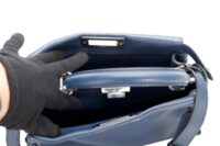 67. Fendi Peekaboo leather handbag, Navy, Silver hardware11