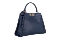 67. Fendi Peekaboo leather handbag, Navy, Silver hardware2