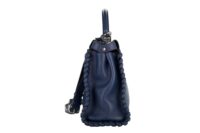 67. Fendi Peekaboo leather handbag, Navy, Silver hardware3