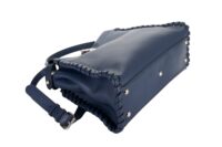 67. Fendi Peekaboo leather handbag, Navy, Silver hardware6