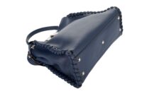 67. Fendi Peekaboo leather handbag, Navy, Silver hardware8