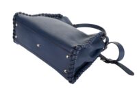 67. Fendi Peekaboo leather handbag, Navy, Silver hardware9