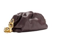 92. Bottega Venetta Chain Pouch, Purple, Leather, Gold Hardware2