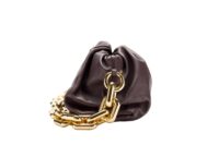 92. Bottega Venetta Chain Pouch, Purple, Leather, Gold Hardware4