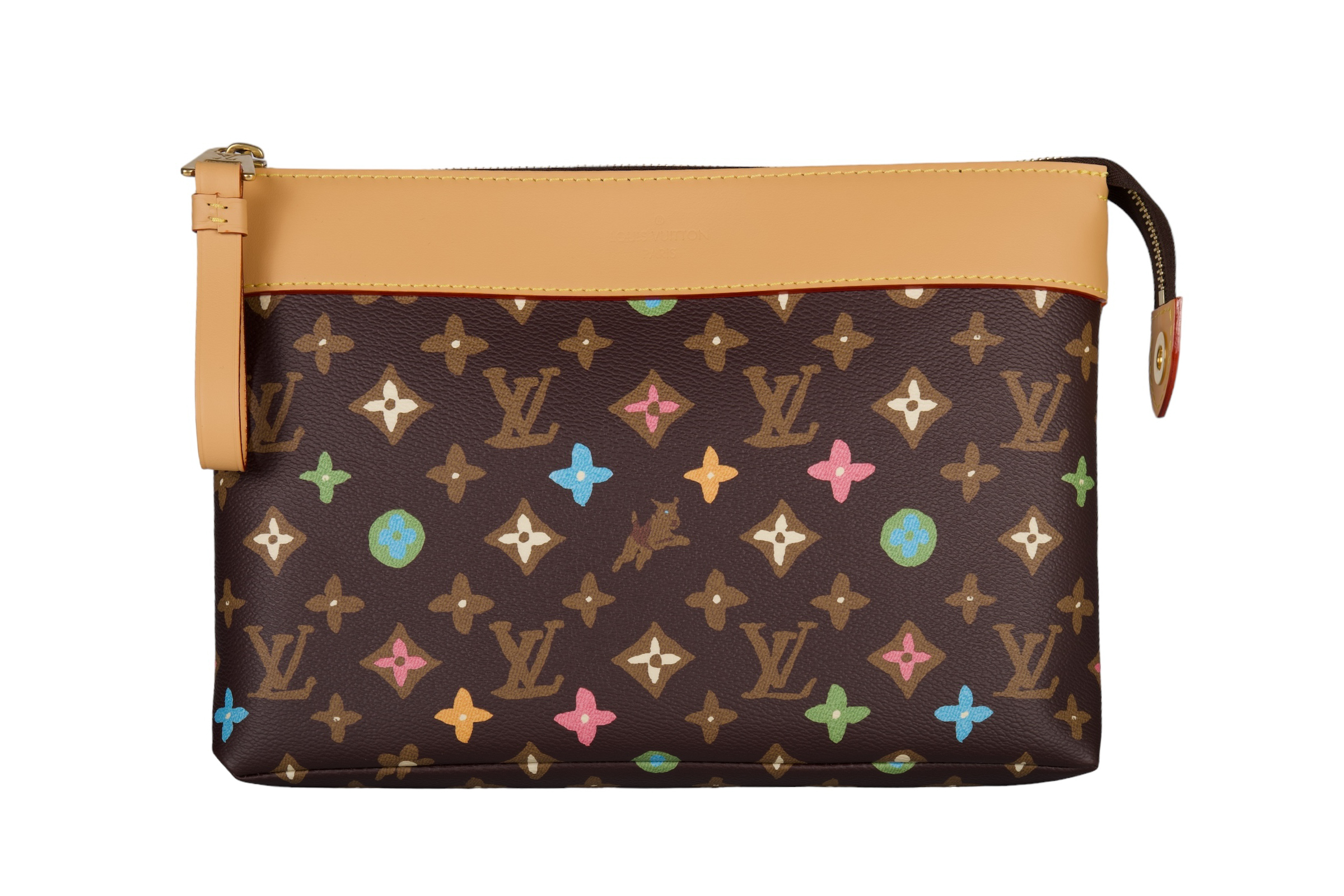 Louis Vuitton x Tyler the Creator Pochette Voyage Souple, Chocolate Craggy Monogram, Gold Hardware - COLLECTED