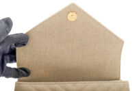 0005. YSL Linen Quilted Collage Beige Gold Hardware