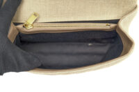 0005. YSL Linen Quilted Collage Beige Gold Hardware