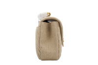 0005. YSL Linen Quilted Collage Beige Gold Hardware