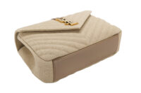 0005. YSL Linen Quilted Collage Beige Gold Hardware