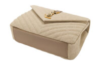 0005. YSL Linen Quilted Collage Beige Gold Hardware