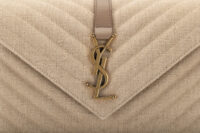0005. YSL Linen Quilted Collage Beige Gold Hardware14