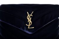 0006. YSL Velvet Toy Loulou Navy Gold Hardware
