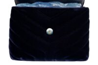 0006. YSL Velvet Toy Loulou Navy Gold Hardware