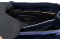 0006. YSL Velvet Toy Loulou Navy Gold Hardware