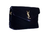 0006. YSL Velvet Toy Loulou Navy Gold Hardware