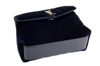 0006. YSL Velvet Toy Loulou Navy Gold Hardware