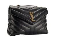 0007. YSL Calf Leather Small Loulou Black Gold Hardware