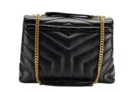 0007. YSL Calf Leather Small Loulou Black Gold Hardware